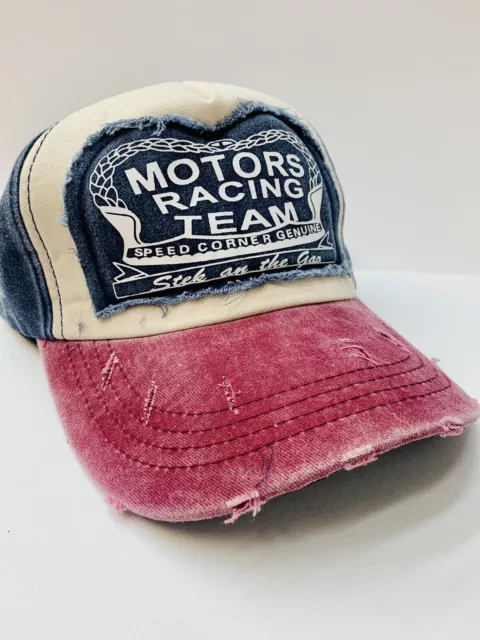 Cappello Berretto cappellino con visiera vintage di cotone in stile Motorcycle