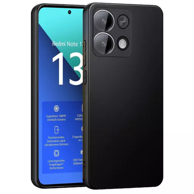 Schutz Hülle für Xiaomi Redmi Note 13 4G Case Silikon Handy Hülle Slim Cover