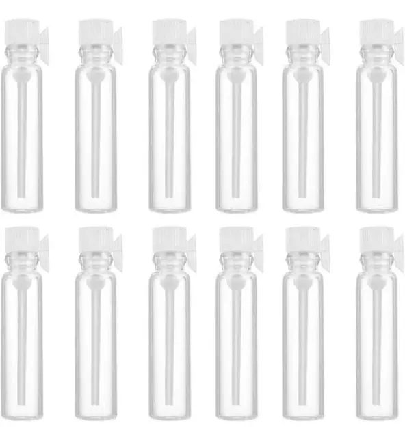 EMPTY SMALL GLASS PERFUME SAMPLE VIAL BOTTLE 500 CT. NEW 1ml Vials Tubes Bottles 3