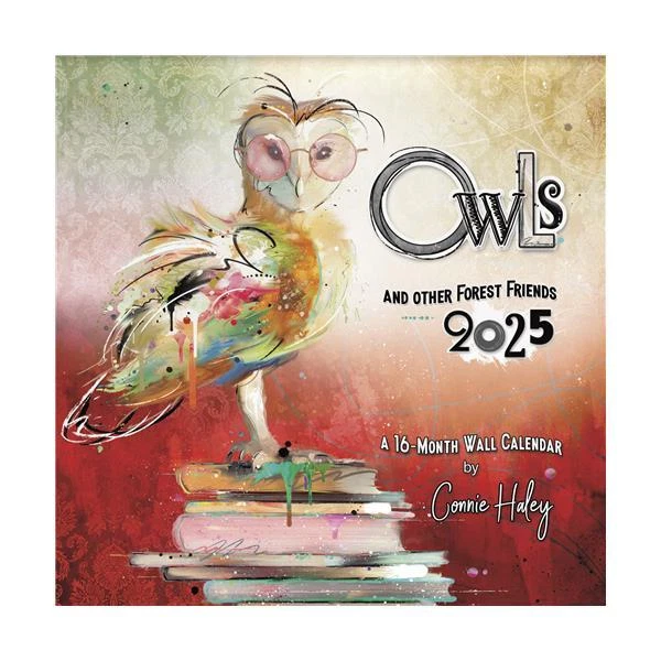 TRENDS INTERNATIONAL OWLS by Connie Haley 2025 12 x 12 Wall Calendar w