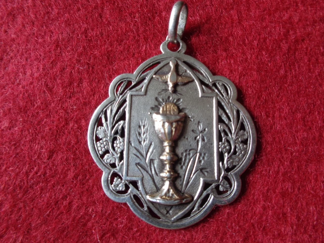 Broche Ancienne Saint-Esprit En Argent Massif Et Strass – Bijou Vintage 19e Siècle
