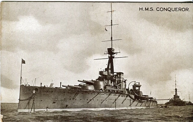 HMS CONQUEROR (1911) WWI Royal Navy Orion-class dreadnought battleship ...