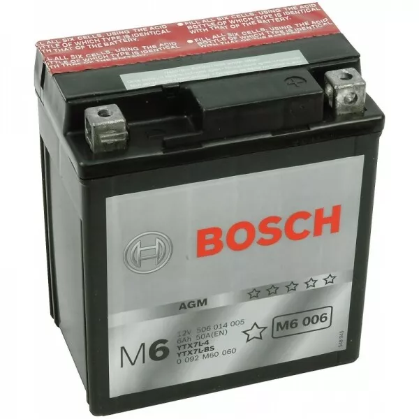 Battery YTX7L-BS BOSCH for Aprilia RS4 2016 2017 2018 2019 2020 2021 2022
