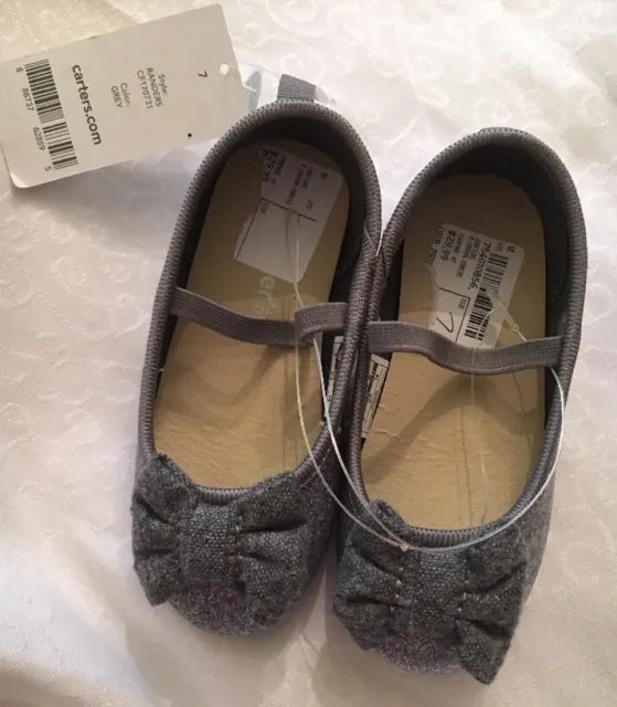 Carters Randers Flats, Little Girl's SIze 7 Toddler Grey