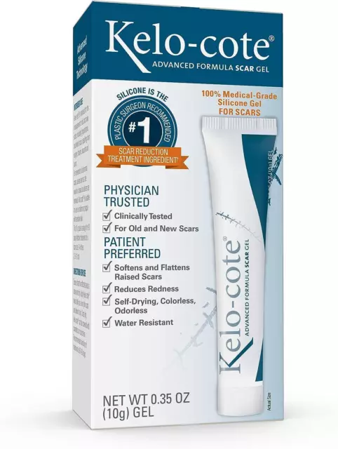 Kelo-Cote Advanced Formula Scar Gel, 10 Gram Fragrance Free Gel Scars & Wounds