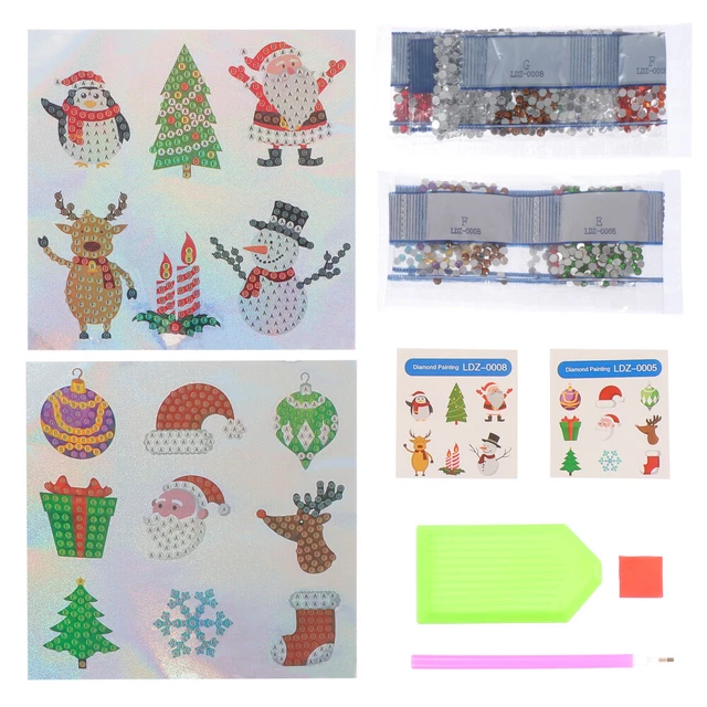 1 Set Diamant Zeichnung Aufkleber Kinder DIY Aufkleber Entzückende Weihnachtssti