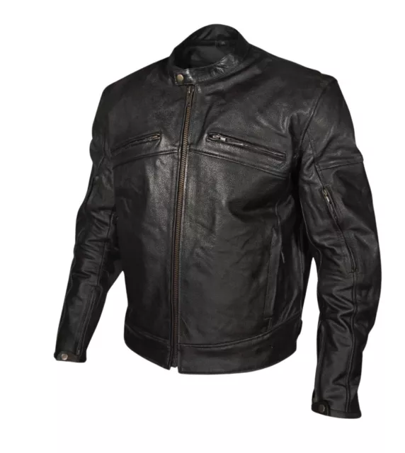 Xelement XSPR105 Men's 'The Racer' Black Leather Armored and Vented Motorcycle