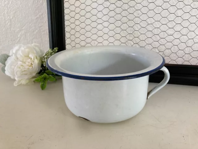 Ancien pot de chambre Japy vase de nuit enfant tôle émaillée