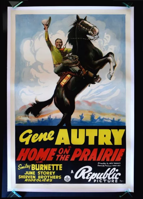 HOME ON THE PRAIRIE ✯ CineMasterpieces MOVIE POSTER GENE AUTRY WESTERN HORSE