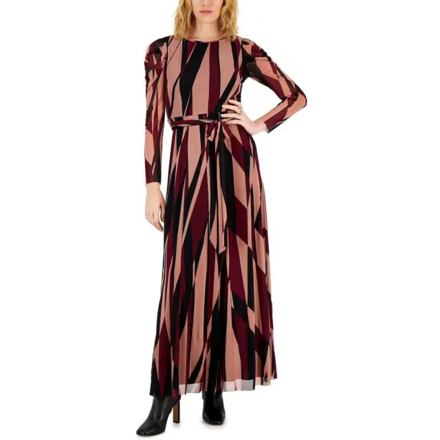 Anne Klein Womens Purple Mesh Printed Long Maxi Dress XXL BHFO 7192