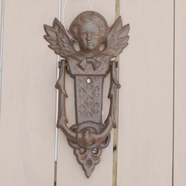 Vintage Cast Iron Guardian Angel Cherub Door Knocker Fabulous Design outdoor