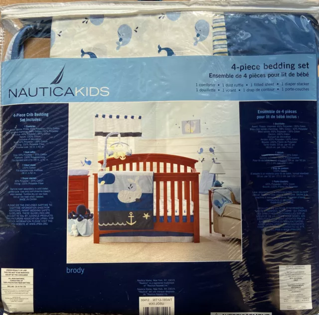 NauticaKids Brody Crib Bedding Quilted Blanket Nautical Whale Blue Ocean Nursery NauticaKids Brody Crib Bedding Quilted Blanket Nautical Whale Blue Ocean Nursery