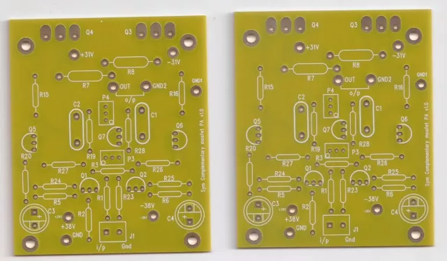 Complementary sym JFET i/p Lateral MOSFET o/p  power amp based on Kizuka design