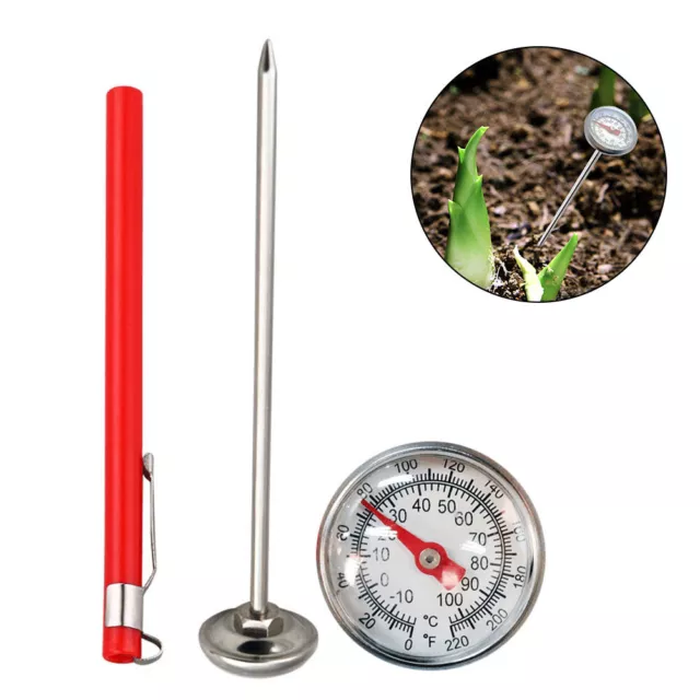 Soil Thermometers Tester Plant Lawn Double Scale Temperature Test Meter