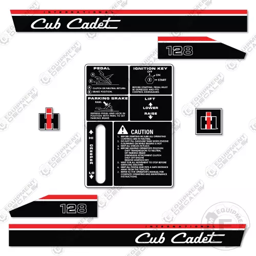 Cub Cadet 128 Decal Kit Riding Mower Tractor - 7 YEAR OUTDOOR 3M VINYL!
