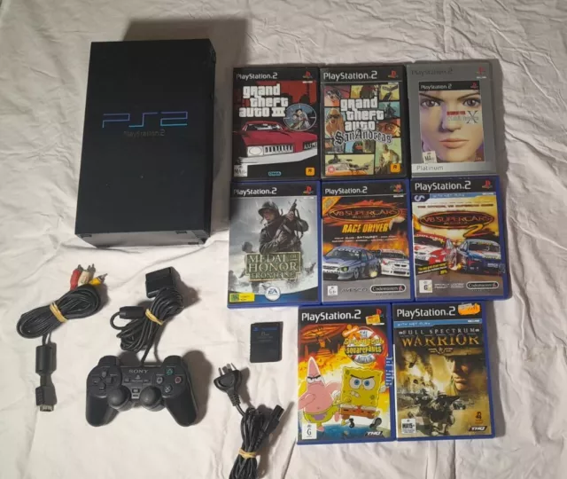 ULTRA RARE Sony Playstation 2 Console SCPH-35002 With 8 Games + 8mb Memory Card