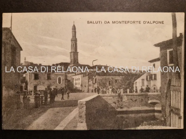 CARTOLINA MONTEFORTE D'ALPONE Saluti (Verona) - ANNO 1913 - fp - Viaggiata