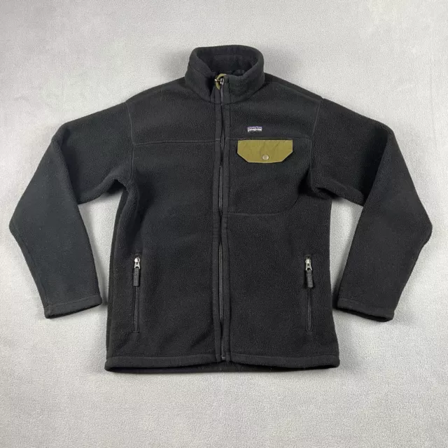 Patagonia Synchilla Jacket Boys XL 14 Black Full Zip Sweater Outdoor Long Sleeve