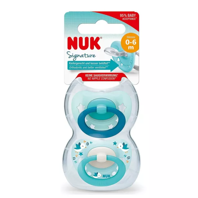 NUK Baby Boy Blue Dummies BPA Free Orthodontic Soothers 0-6 2-3 DAYS DELIVERY