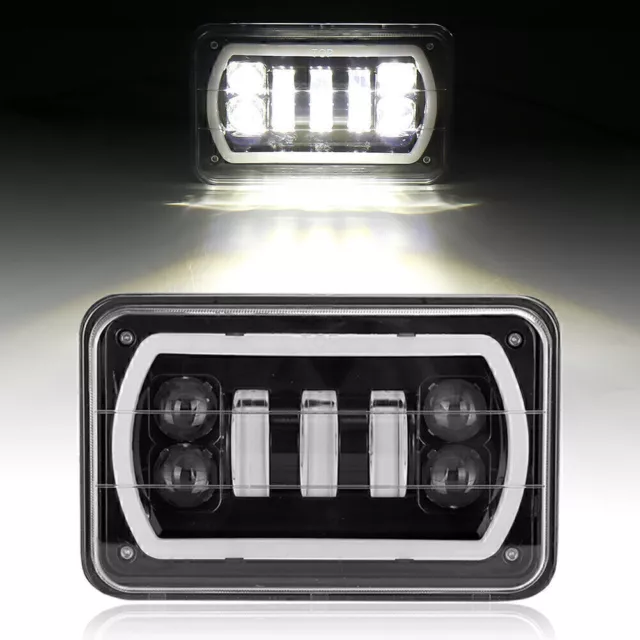 4"X6" LED  Light Bulbs Headlight DRL Crystal Clear Sealed Beam Headlamp Car KU
