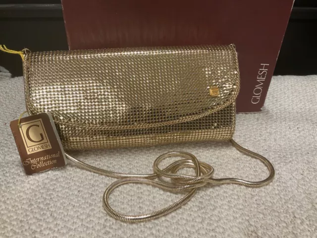 Glomesh Gold Vintage clutch with Chain. BRAND NEW IN BOX. Made in Australia. 759