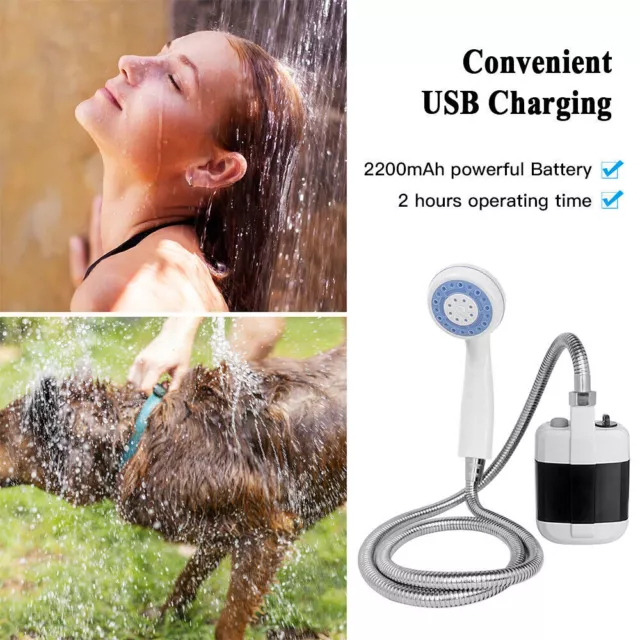 Portable Camping Mobile Shower USB Rechargeable Electric Shower Pump Outdoor 3