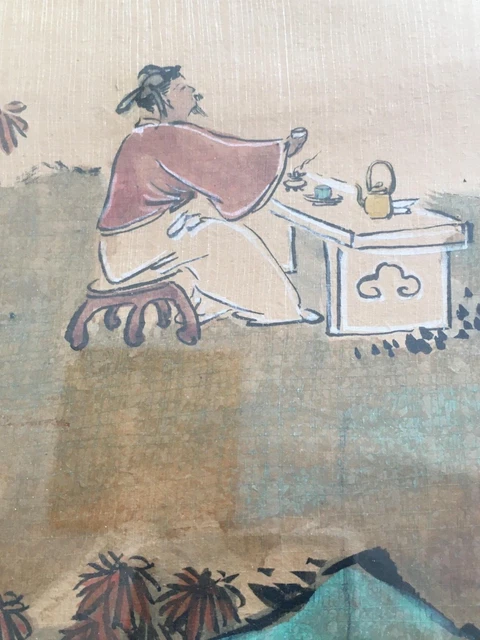 Chinese Painting Ancient Art Landscape On Silk Titled and Signed Interpreted see