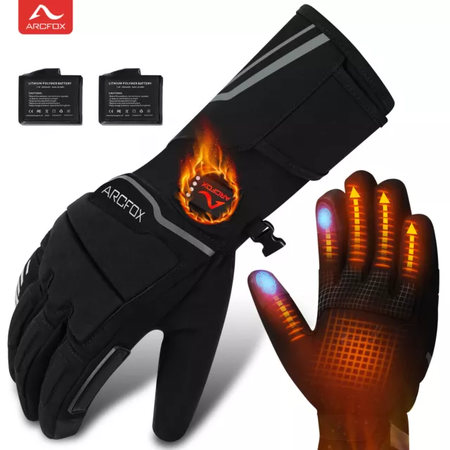 ARCFOX Heated Gloves Plug Rechargeable Battery Touchscreen Men Women Winter Warm