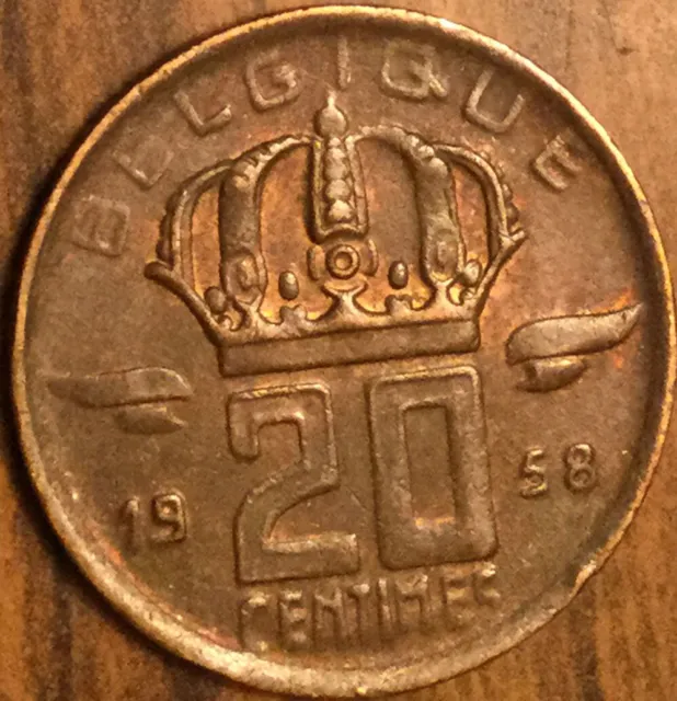 1958 Belgium 20 Centimes Coin