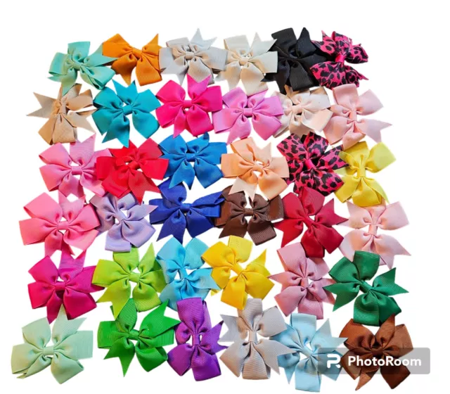 36 Pcs Baby Girls Kids 3" Grosgrain Ribbon Boutique Hair Bows Alligator Clips