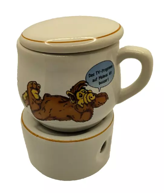 Alf Tasse mit Deckel & Stövchen Alien Productions 1988 Rar Sammeltasse Teetasse