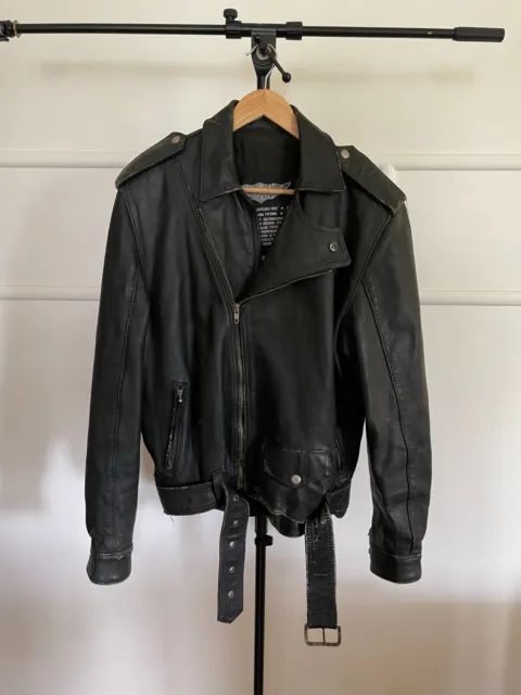 Atelier Vintage Pre-Owned Leather Motorcycle Jacket Mens Small