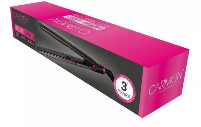 Carmen Neon Series Hair Straighteners Graphite/Pink 180-200 Degrees