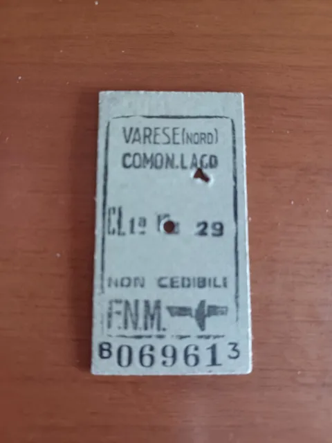 Biglietto Ferroviario F.s. Edmonson 1955 Varese Comon.lago