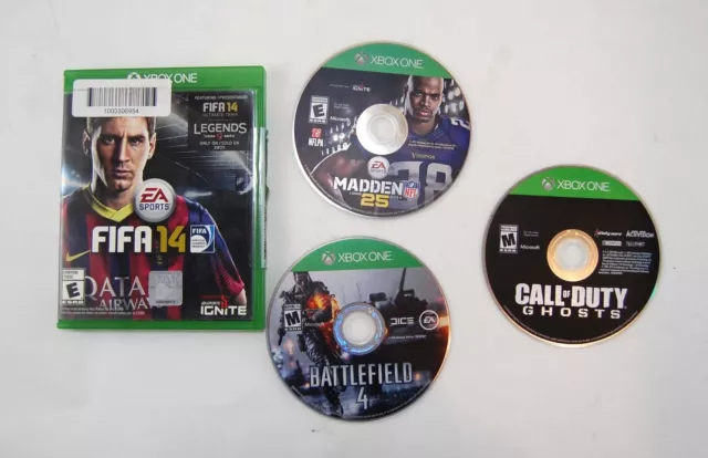 Lot De 4 Xbox Un Battlefield 4 Call Of Duty SPORTS Madden Fifa Jeux Vidéo