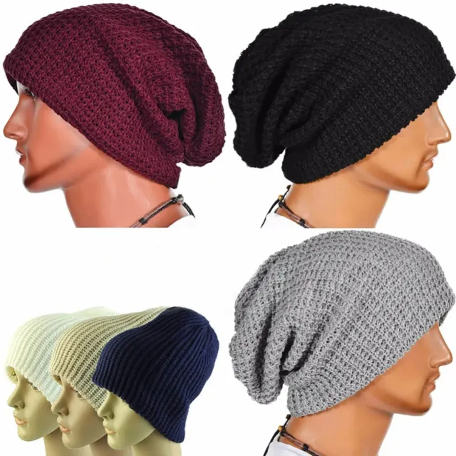 Beanie Hat Men Women Ladies One Size Knitted Woolly Ski Warm Thermal Winter Hats