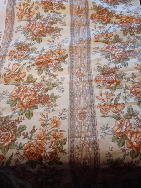 14 yards vintage 1970's Wardle fabric Samantha apricot floral