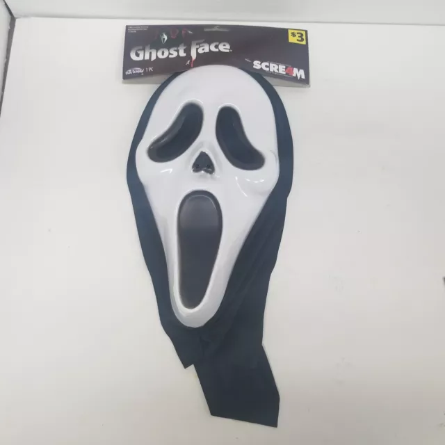 Fun World 2010 Scream 4 Ghost Face Hooded Halloween Mask, New With Tag