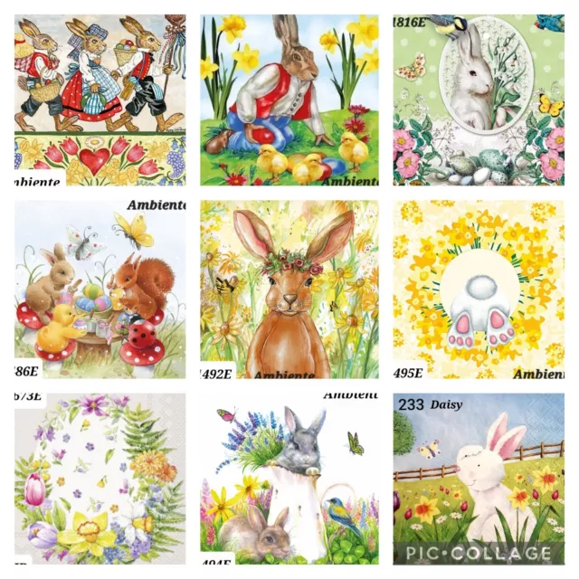 9x Easter Paper Napkins,Decoupage/Craft/Vintage/ Peter Rabbit/art