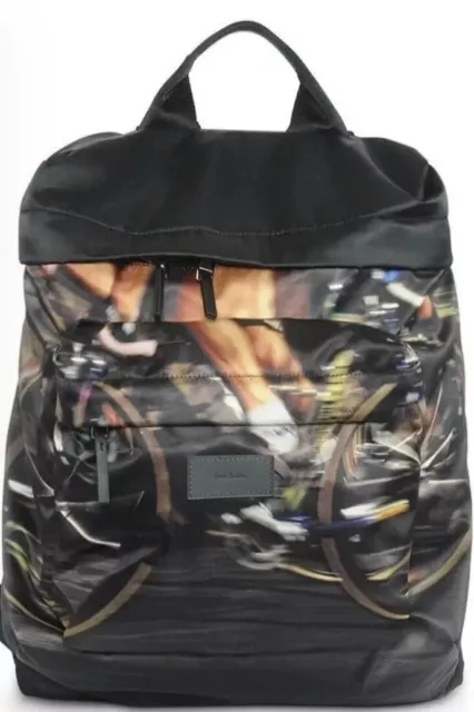 Bnwt Paul Smith Designer Rucksack Leather Trim Cycles Rrp £345