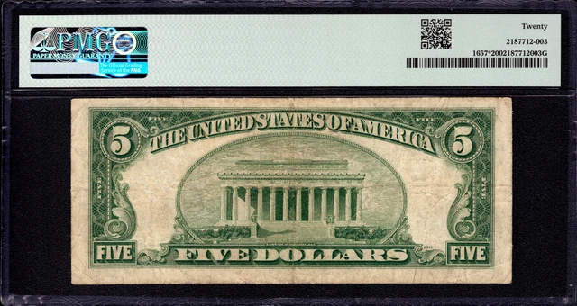 1953 B $5 Silver Certificate Star Note Fr.1657* Scarce Issue Pmg Very Fine Vf 20 2