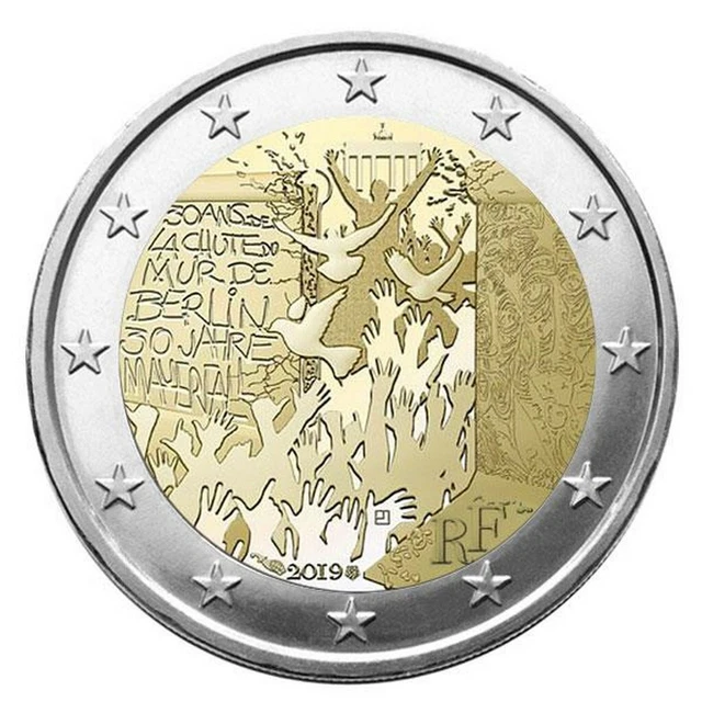 PIECE 2 EUROS COMMEMORATIVE FRANCE 2019 30 Ans de la Chute du Mur de Berlin