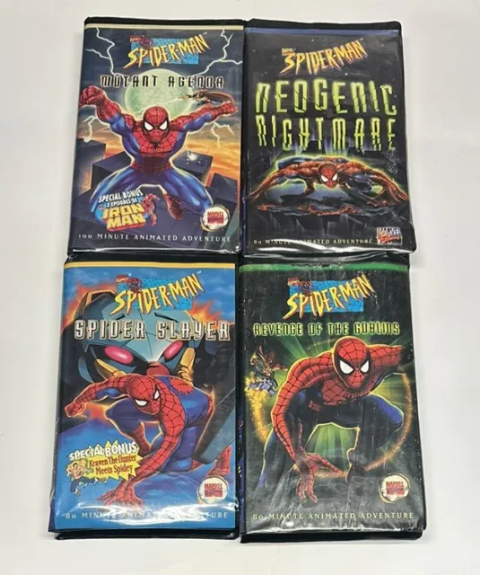Spider-Man: The Animated Series Clamshell VHS Cartoon Lot of 4