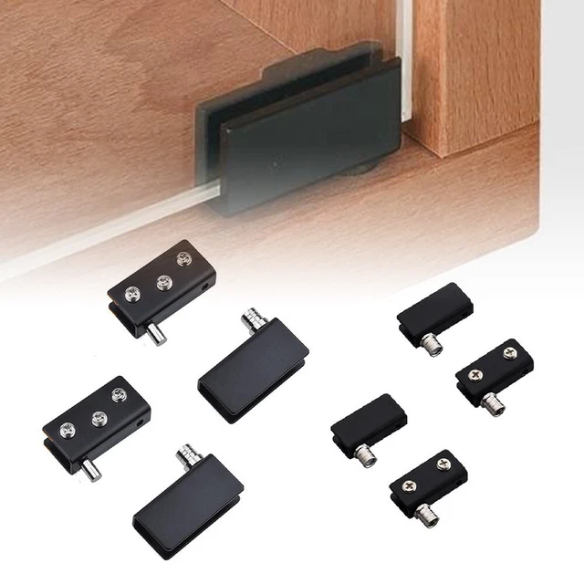 4 ud. Bisagras de puerta vidrio bisagra giratoria acero inoxidable metal acero