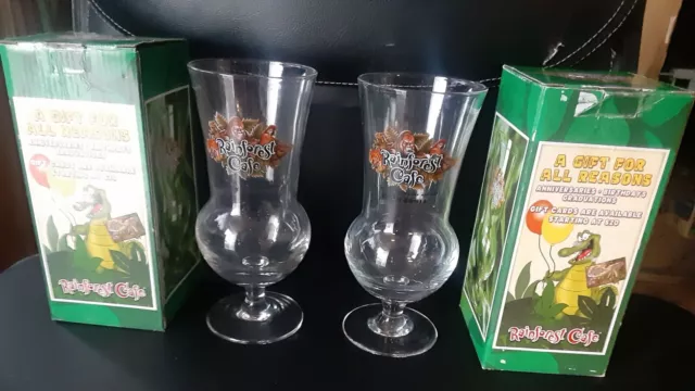 Rainforest Cafe Hurricane Glass Souvenir California, Connecticut with box