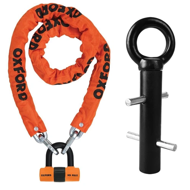 Pacchetto ancoraggio Oxford Motorcycle HD Chain Orange 1,5M & Oxford Terra Force