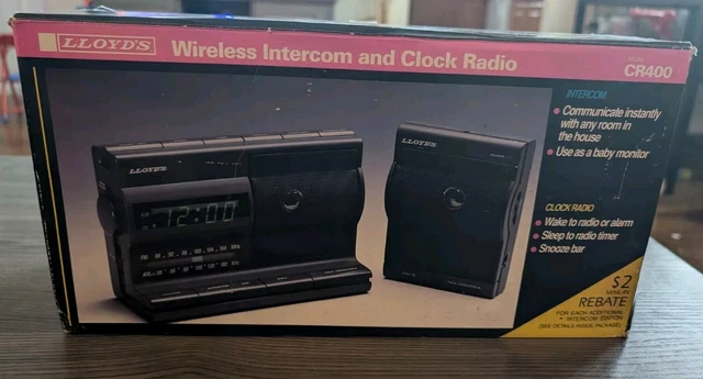 VINTAGE LLOYD'S WIRELESS Intercom Clock Radio System Cr400 New Open Box ...