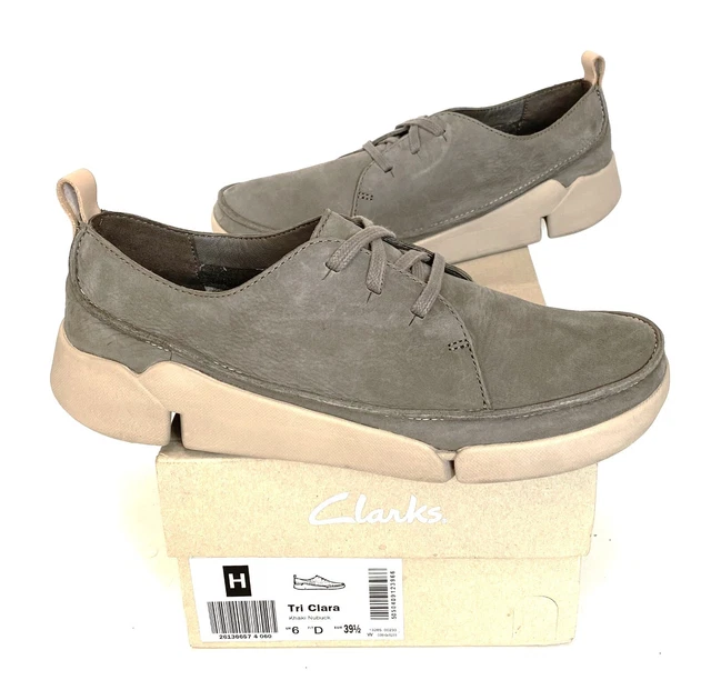 CLARKS TRI BELLA Trigenic Black Leather suede Laced Ladies Shoes Size UK 6D 32.99 PicClick UK