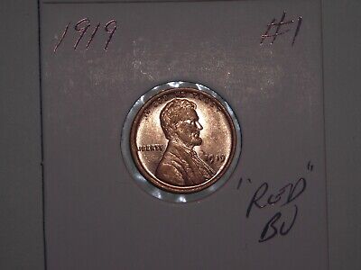 wheat penny 1919 LINCOLN CENT SHARP RED CH BU 1919-P GREAT RED UNC LOT #1
