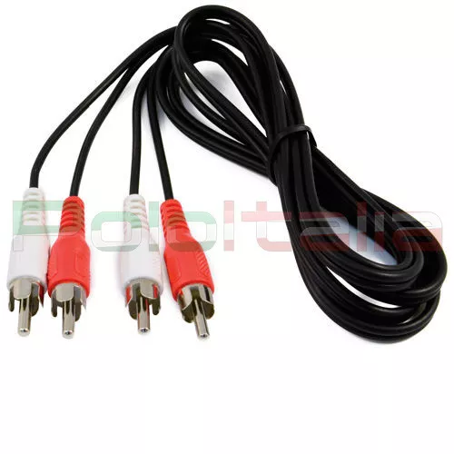 Cable 15m Audio 2 Rca Macho Alargo para Estéreo TV PC Amplificador Altavoz Hifi